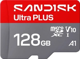 SanDisk Ultra PLUS R200 128GB Kit, UHS-I U1, A1, Class 10
