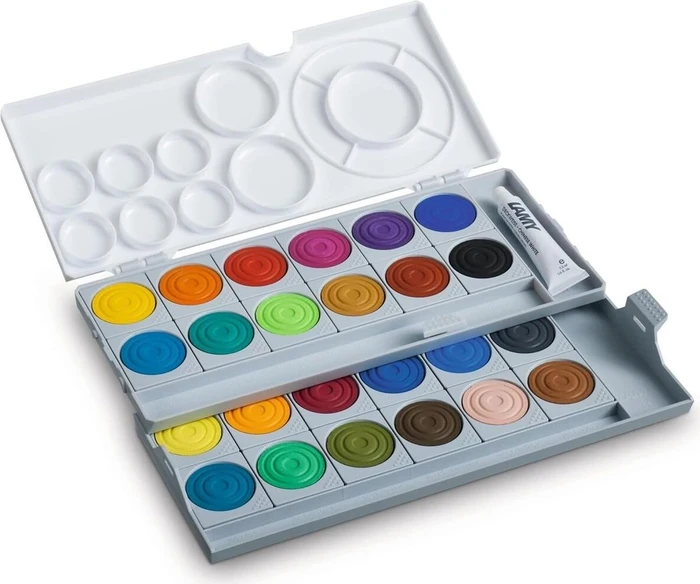 Lamy aquaplus Deckfarbkasten grau, 24 Farben