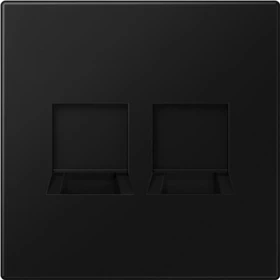 Jung Serie LS Abdeckung für Modular-Jack-Steckbuchsen 2fach, graphitschwarz matt