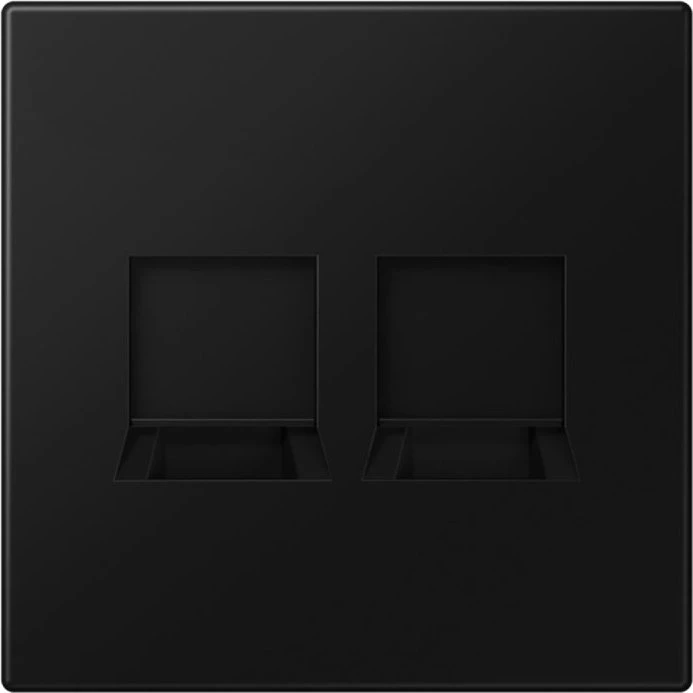 Jung Serie LS Abdeckung für Modular-Jack-Steckbuchsen 2fach, graphitschwarz matt