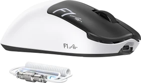 Attack Shark F1 Air 8KHz Wireless, White & Black, inkl. C06 Ultra LED Kabel, USB/Bluetooth