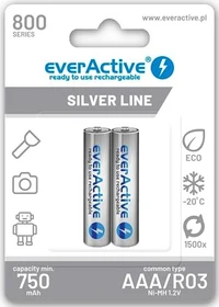 everActive Silver Line Micro AAA NiMH 800mAh, 2er-Pack