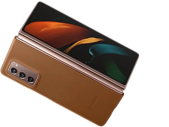 Samsung Leather Cover für Galaxy Z Fold 2 5G braun