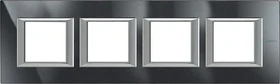 Legrand Axolute Abdeckrahmen 4-fach, Black Aluminium