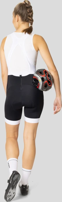 Odlo Zeroweight Tights Bib Fahrradhose kurz weiß/schwarz (Damen)