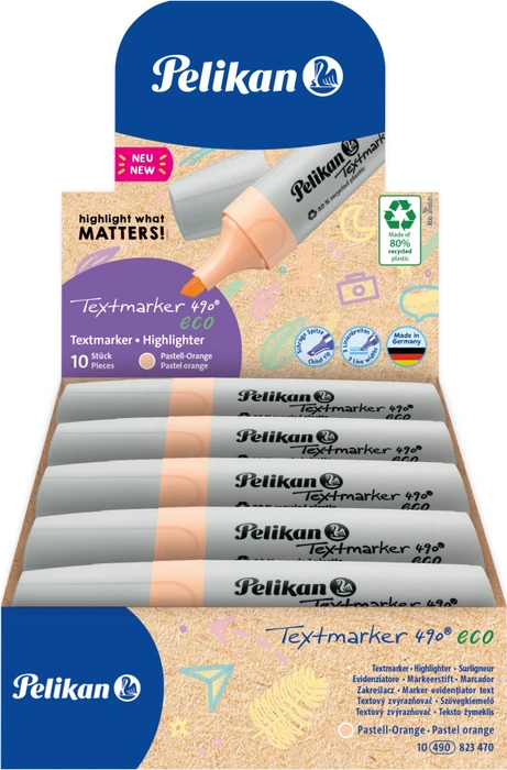 Pelikan Textmarker 490 eco pastellorange, 10er-Pack