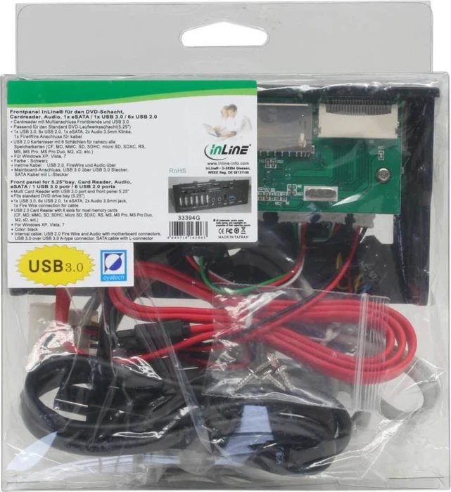 InLine Multi-Slot-Cardreader, USB 3.0 19-Pin Stecksockel [Stecker]