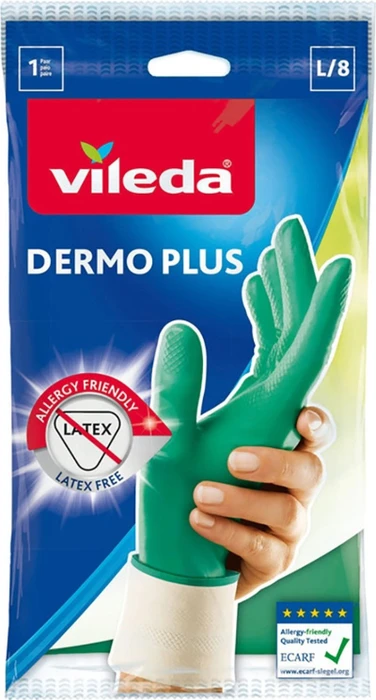 Vileda Haushaltshandschuhe Dermo Plus Größe L grün, 2 Stück