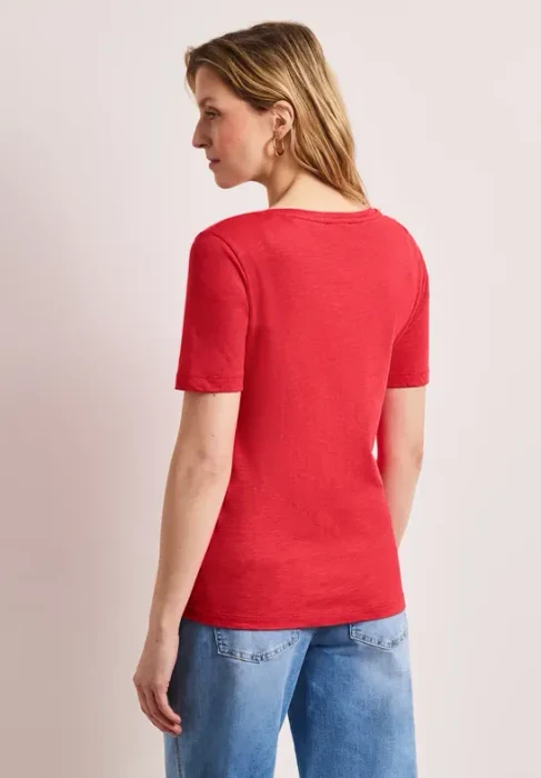 Street One Basic Gerda T-Shirt kurzarm sunset red (Damen)