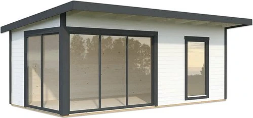 Palmako Andrea 17.1m² Slide Plus Gartenhaus weiß/anthrazit
