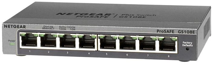 Netgear ProSAFE Plus GS100 Desktop Gigabit Smart Switch, 8x RJ-45