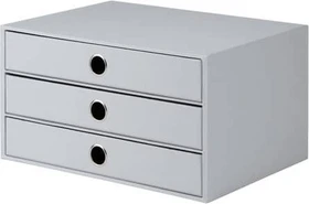 Rössler 3er Schubladenbox, 3 Schubladen, A4, stone grey