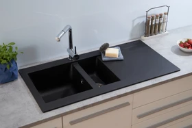 Respekta Denver 1000x500mm Einbau Becken reversibel schwarz