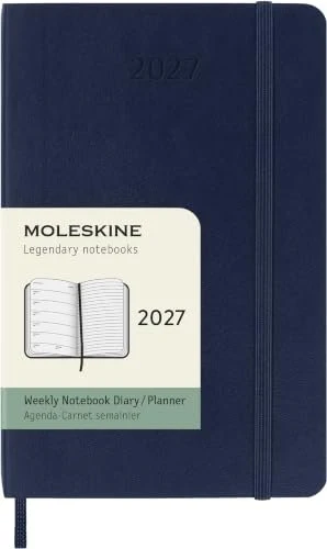 Moleskine Wochen-Notizkalender 1 Woche/1 Seite 2027, A6, Softcover, blau