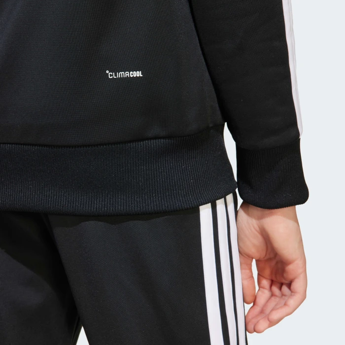 adidas Seasonal Essentials Tiberio 3-Streifen Tricot Trainingsanzug black/white/grey two (Junior)
