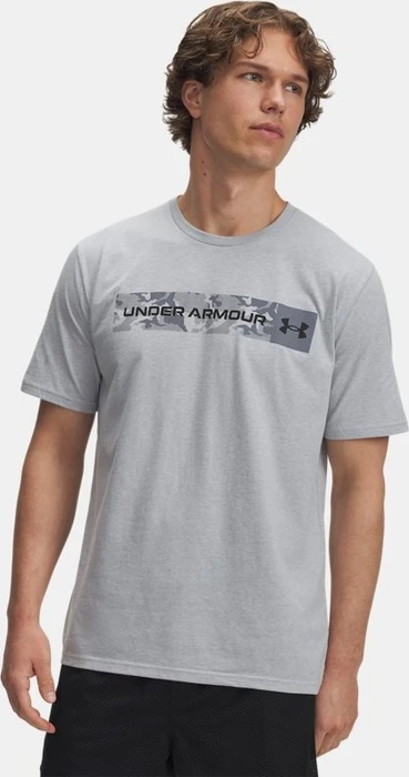 Under Armour Camo Chest Stripe Funktionsshirt kurzarm mod gray light heather/titan gray/black (Herren)