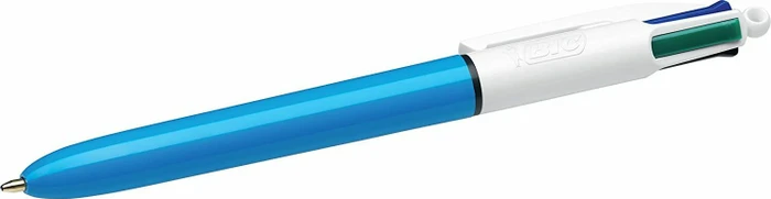 BIC 4 Colours Original 0.4mm Kugelschreiber blau/weiß, 12er-Pack