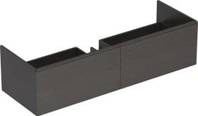 Geberit Xeno² Unterschrank für Waschtisch 139.5x35x47.3cm, Hahnloch links und rechts, Variocor, sculturagrau