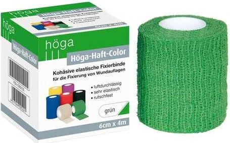 Höga Haft Color Elastische Fixierbinde grün, 6cm x 4m, 1 Stück
