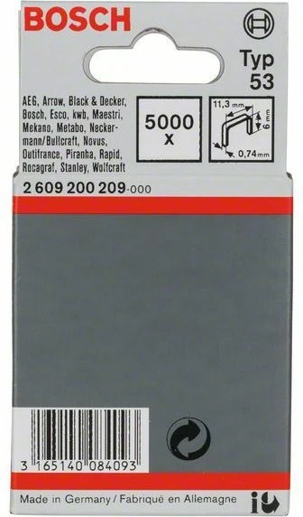 Bosch Professional Typ 53 Tacker-Klammern, 11.4x6mm, 5000 Stück