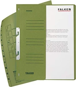 Falken Einhakhefter A4, 1/2 Vorderdeckel, kaufmännische Heftung, A4, grün