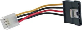 InLine Stromkabel Floppy 4-Pin Stecker auf SATA 15-Pin Buchse, Arretierung, 15cm (29660B)