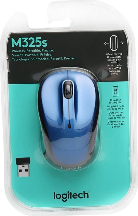 Logitech M325s Wireless Mouse blau/schwarz, USB