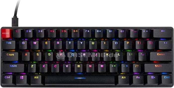 Glorious GMMK Compact, ABS, schwarz/silber, Gateron BROWN, USB, US