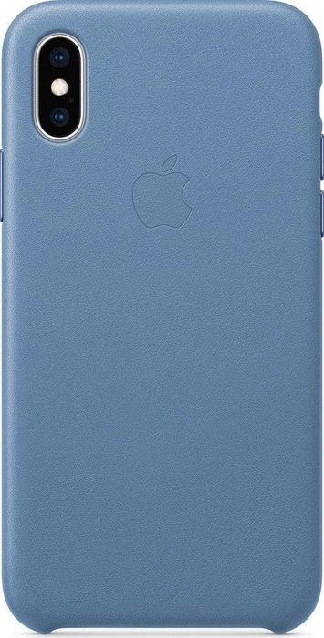 Apple Leder Case für iPhone XS kornblumenblau