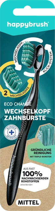 HappyBrush Eco Change Zahnbürste mittel, 1 Stück