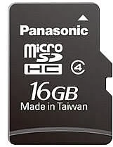 Panasonic 16GB, Class 4