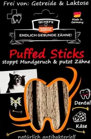 Qchefs Puffed Sticks Zahnputzsnack für Hunde, 72g