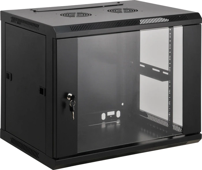 Intellinet Wandschrank 9HE, Sicherheitsglastür, IP2X, hellgrau, 600mm tief