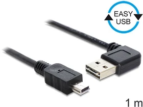 DeLOCK EASY-USB 2.0 Kabel, USB-A 90° horizontal gewinkelt [Stecker] auf Mini-USB [Stecker], 1m (83378)