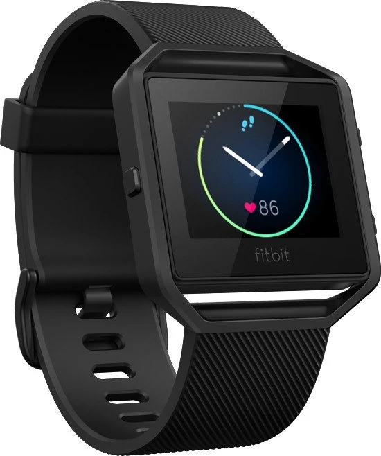 Fitbit Blaze Large Aktivitäts-Tracker schwarz/metallisches blaugrau