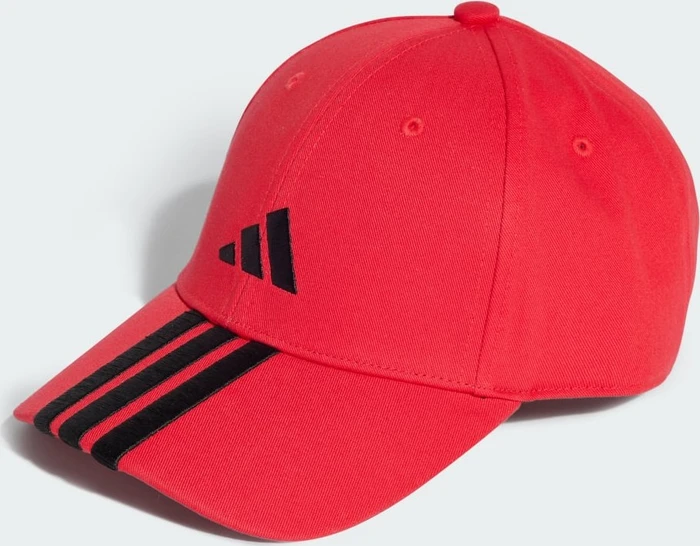 adidas 3-Streifen New Logo Baseball Kappe pure ruby/black