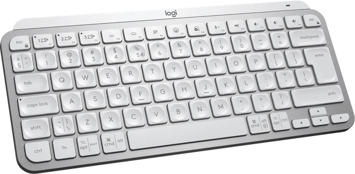 Logitech MX Keys Mini for Business, LEDs weiß, Logi Bolt, Pale Gray, weiß/grau, USB/Bluetooth, US