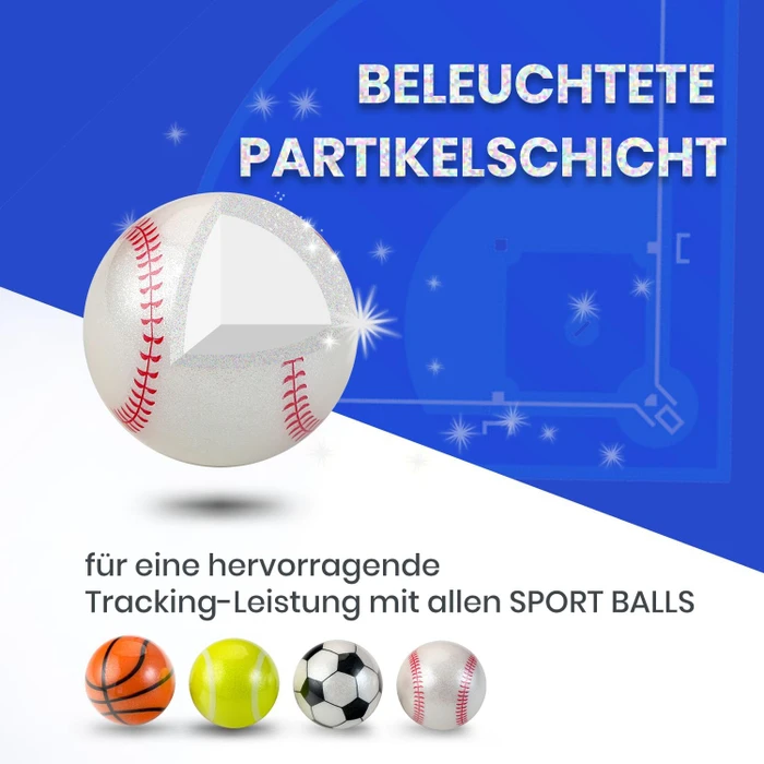 Perixx PERIPRO-303BSB 34mm für Perimice und Logitech M570, Ersatz-Trackball, Baseball, weiß/rot
