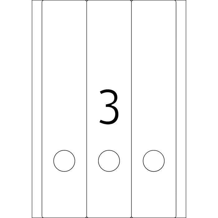 Herma Ordneretiketten, 61x297mm, ablösbar, weiß, 25 Blatt (75 Etiketten)