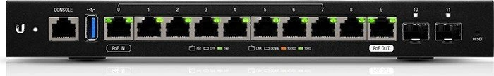 Ubiquiti EdgeRouter 12 Desktop Gigabit Router, 10x RJ-45, 2x SFP, 20W passiv PoE