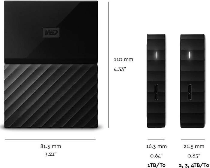 Western Digital WD My Passport Portable Storage rot 2TB, USB 3.0 Micro-B