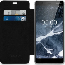 Stilgut Book Type NFC/RFID Blocking Cover für Nokia 5.1 schwarz