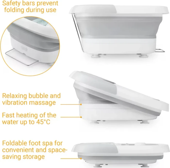 Medisana FS 886 Faltbares Fußsprudelbad Massagegerät weiß/grau