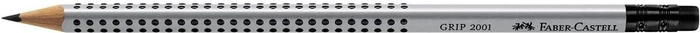 Faber-Castell Grip 2001 Bleistift HB graphit, silber, Radierer