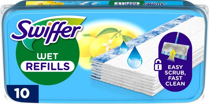 Swiffer Wet Citrus Fresh Refills Feuchte Wischtücher Nachfüllpack, 10 Stück