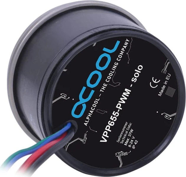 Alphacool Eisbecher Aurora D5 150mm Acetal/Glas inkl. Pumpe VPP655