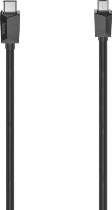 Hama USB 2.0 Adapterkabel USB-C 2.0 auf USB 2.0 Micro-B, 0.75m, schwarz
