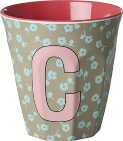 Rice by Rice Buchstaben Kinderbecher medium C flowers dunkler sand