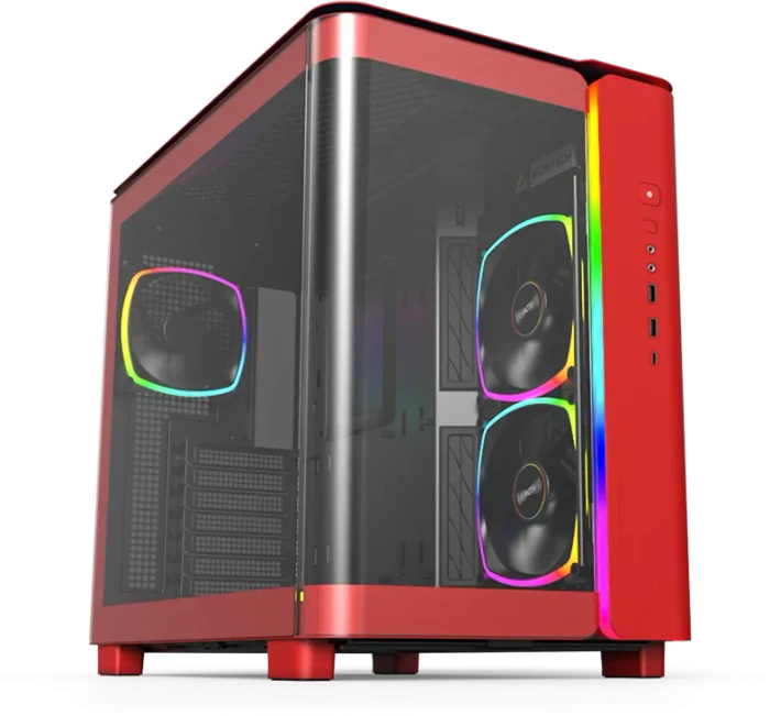 Montech King 95 Pro Vibrant Red, rot, Glasfenster