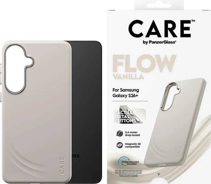 PanzerGlass Care Flow Case Vanilla w. Qi für Samsung Galaxy S26+